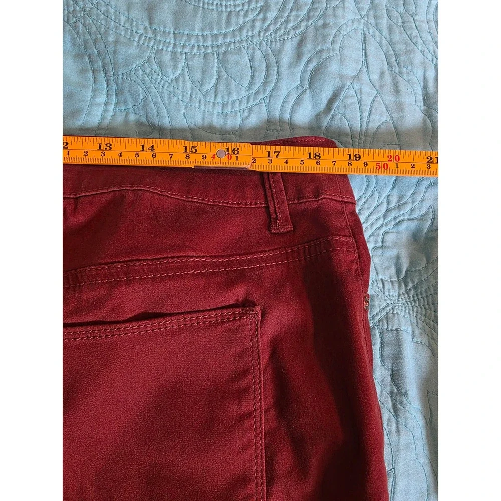 Chicos Platinum Jeggings Slim Fit Mahogany Burgundy Pants Size‎ 3 NWT